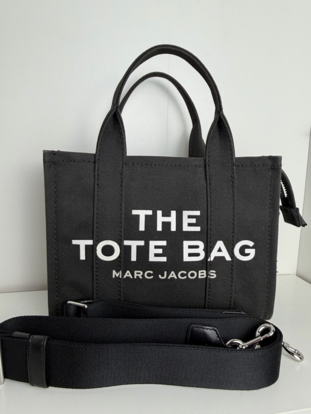 Marc Jacobs Black Canvas 'The Tote Bag' Small Messenger